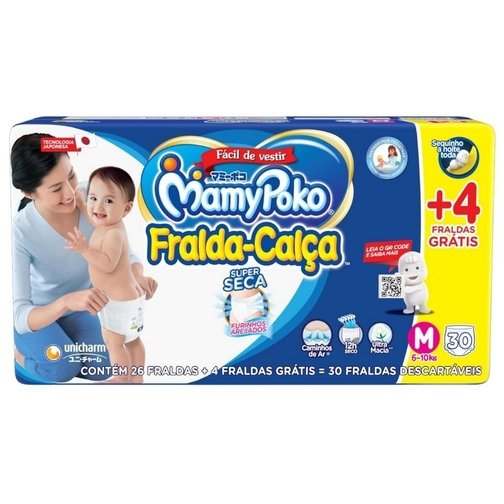 FRALDA CALÇA MAMYPOKO M JUMBINHO 26UND + 4UND GTS