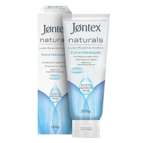 JONTEX NATURALS - GEL LUBRIFICANTE ÍNTIMO 100% NATURAL - EXTRA HIDRATAÇÃO - 100G C/ ÁC. HIALURÔNICO