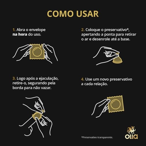 PRESERVATIVO CAMISINHA OLLA LUBRIFICADO - 12 UNIDADES