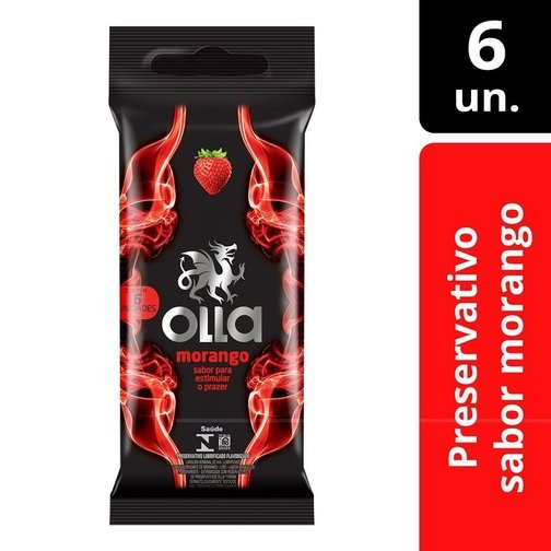 PRESERVATIVO CAMISINHA OLLA SABOR MORANGO - 6 UNIDADES