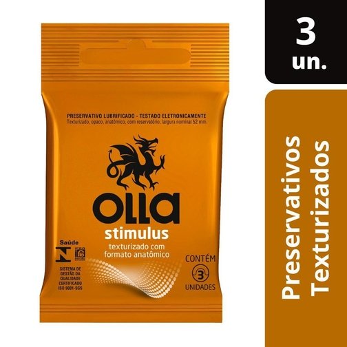 PRESERVATIVO CAMISINHA OLLA STIMULUS - 3 UNIDADES