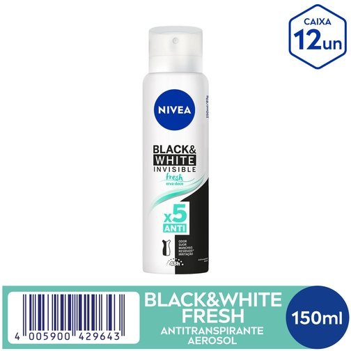 NIVEA DESODORANTE ANTITRANSPIRANTE AEROSOL INVISIBLE BLACK & WHITE FRESH 150ML