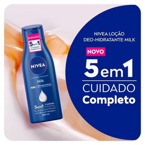 NIVEA KIT LOÇÃO HIDRATANTE MILK PELE SECA A EXTRASSECA 200ML + SABONETE LÍQUIDO CREME CARE 250ML