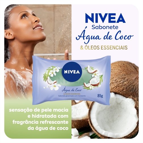 NIVEA SABONETE EM BARRA ÁGUA DE COCO & ÓLEOS ESSENCIAIS 85G
