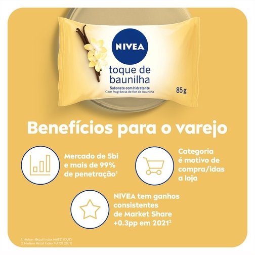 NIVEA SABONETE EM BARRA TOQUE DE BAUNILHA 85G
