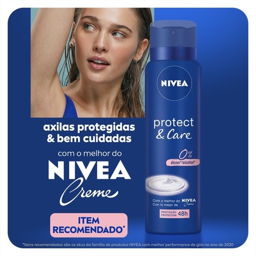 PACK ANTITRANSPIRANTE AEROSSOL PROTECT & CARE 48H NIVEA 2 UNIDADES 150ML CADA LEVE MAIS PAGUE MENOS
