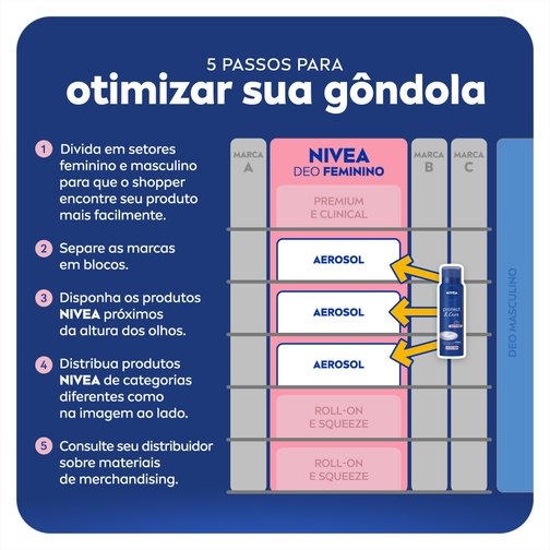 PACK ANTITRANSPIRANTE AEROSSOL PROTECT & CARE 48H NIVEA 2 UNIDADES 150ML CADA LEVE MAIS PAGUE MENOS