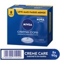 PACK SABONETE EM BARRA HIDRATANTE NIVEA CREME CARE CAIXA 8 UNIDADES 90G CADA LEVE MAIS PAGUE MENOS