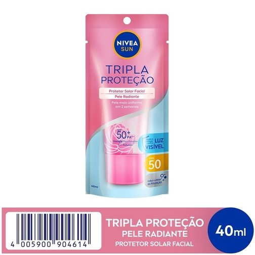 NIVEA SUN PROTETOR SOLAR FACIAL TRIPLA PROTEÇÃO LOÇÃO PELE RADIANTE FPS50 40ML