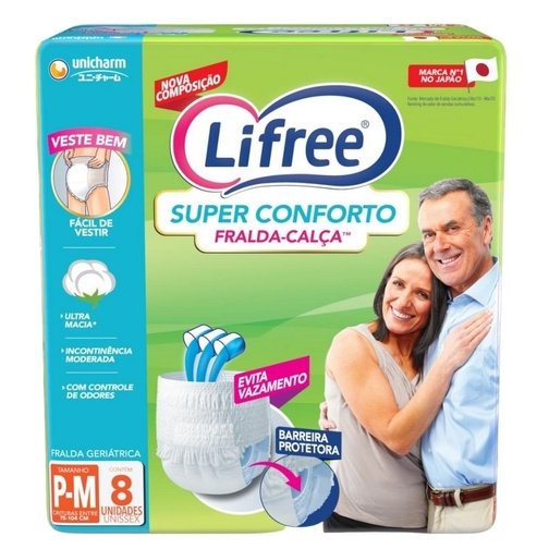 FRALDA CALÇA GERIATRICA LIFREE S.CONFORTO P/M REGULAR 8UND