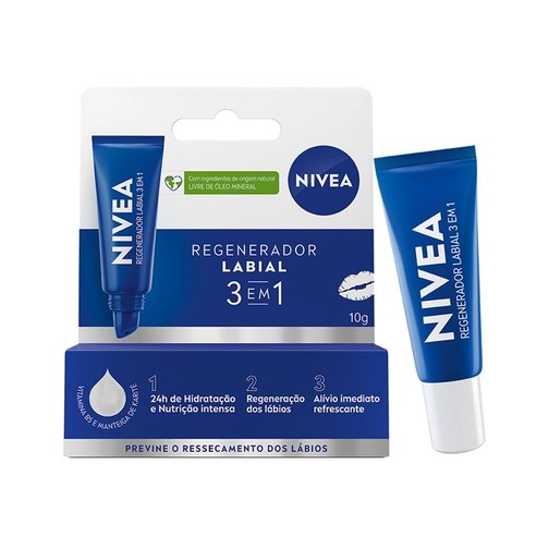 NIVEA HIDRATANTE LABIAL REGENERADOR 3 EM 1 10G