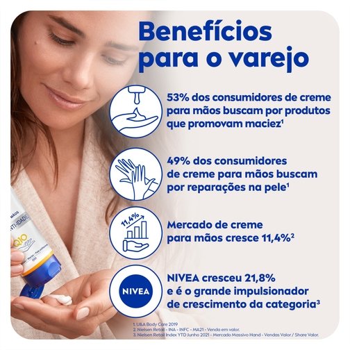 NIVEA CREME PARA AS MÃOS Q10 PLUS REPARAÇÃO 75G