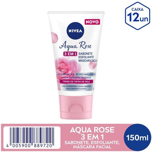 NIVEA SABONETE 3 EM 1 AQUA ROSE 150ML
