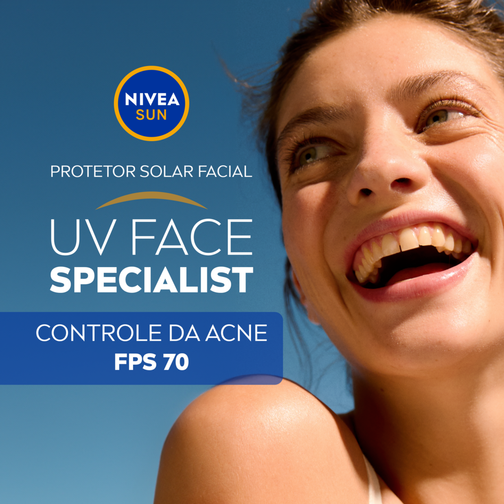NIVEA SUN PROTETOR SOLAR UV FACE SPECIALIST CONTROLE DA ACNE FPS 70 40ML - COMPLEXO ANTI-ACNE  E MUITA ALTA PROTEÇÃO
