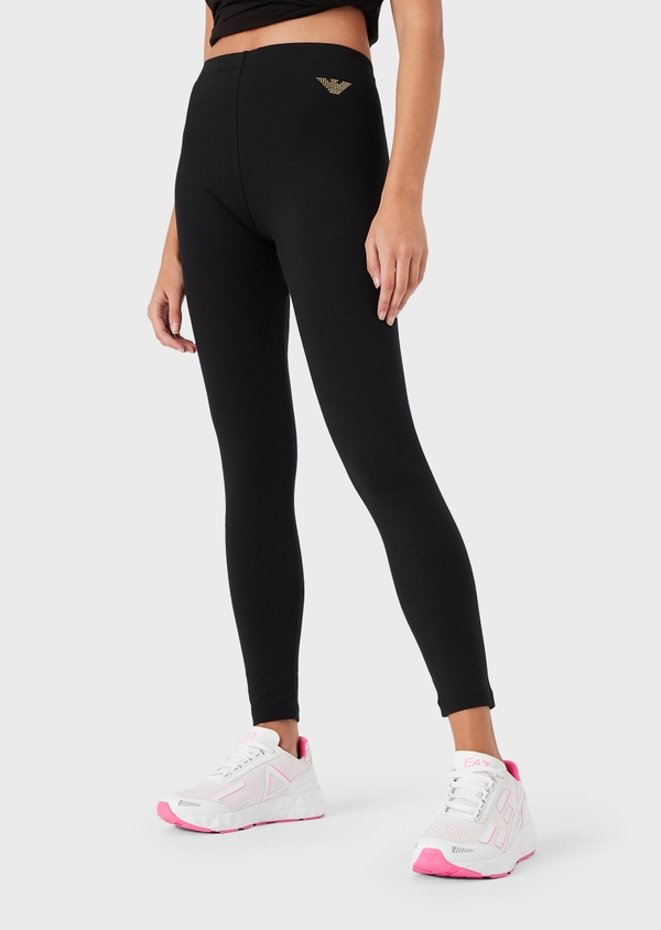 Black Emporio Armani EA7 Eagle Leggings