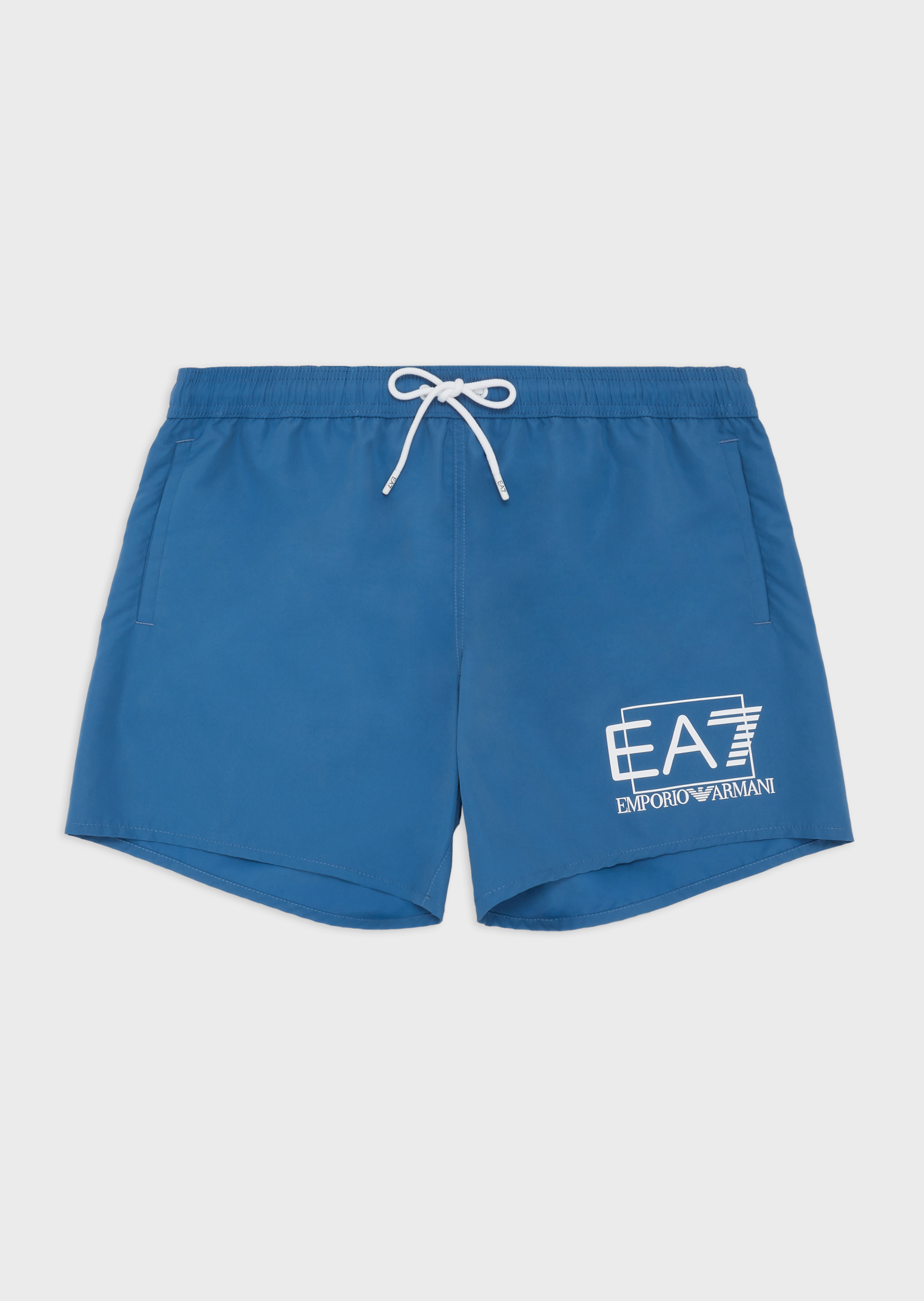Shorts de banho boxer com logo contrastante