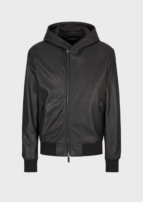 Jaqueta de couro emporio armani hot sale