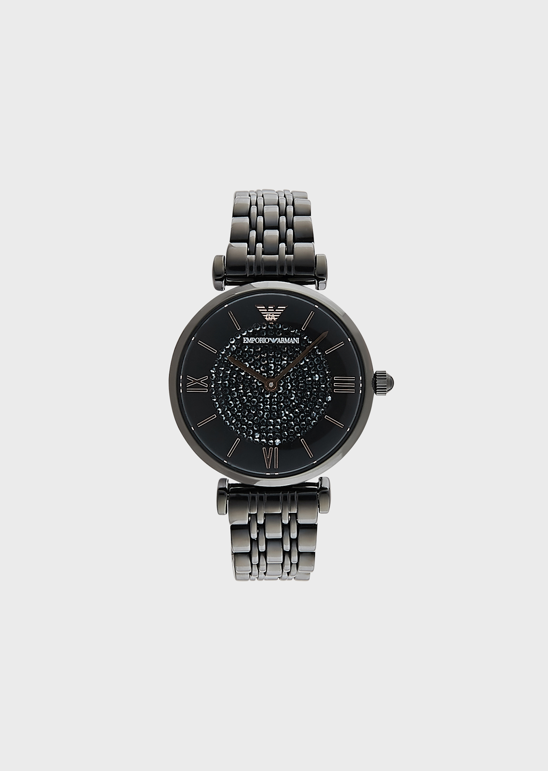Emporio armani shop watches black metal
