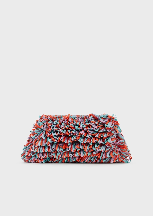 Clutch em ponto de pele de ráfia