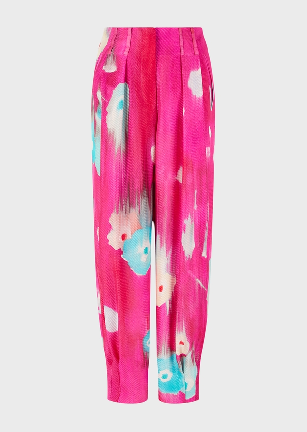 Calça de top seda estampada