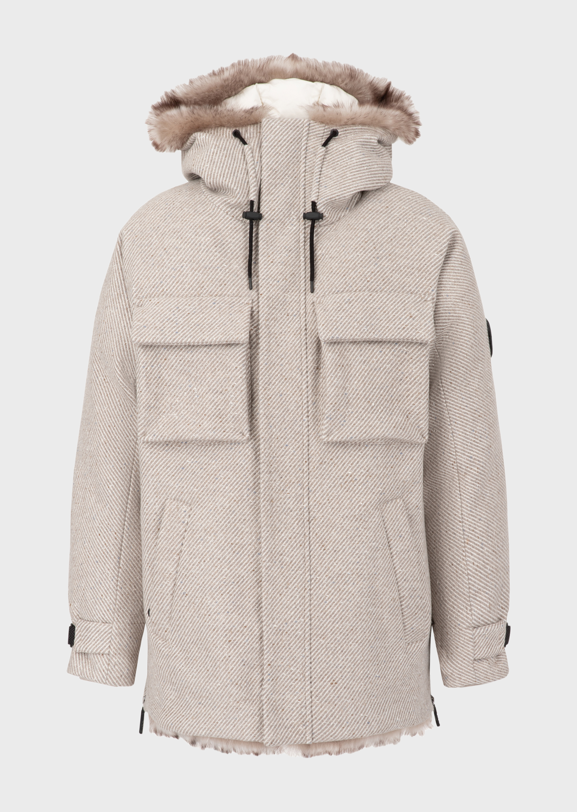 Jaqueta Giorgio Armani Neve com capuz em cashmere