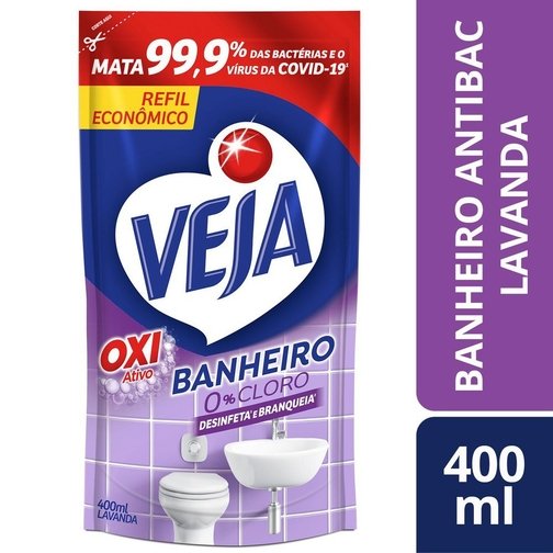 LIMPADOR BANHEIRO VEJA ANTIBAC LAVANDA REFIL ECONÔMICO 400ML