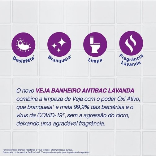 LIMPADOR BANHEIRO VEJA ANTIBAC LAVANDA SPRAY 500ML COM 30% DE DESCONTO