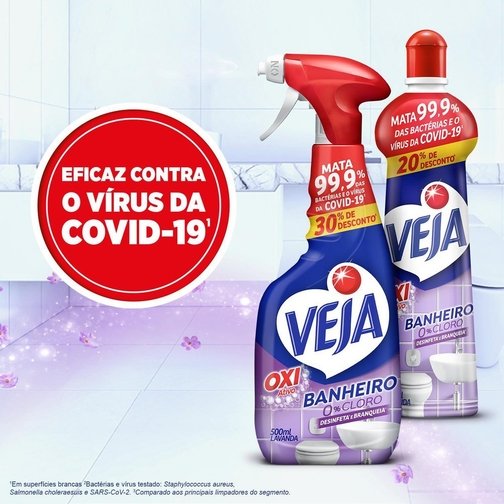 LIMPADOR BANHEIRO VEJA ANTIBAC LAVANDA SPRAY 500ML COM 30% DE DESCONTO