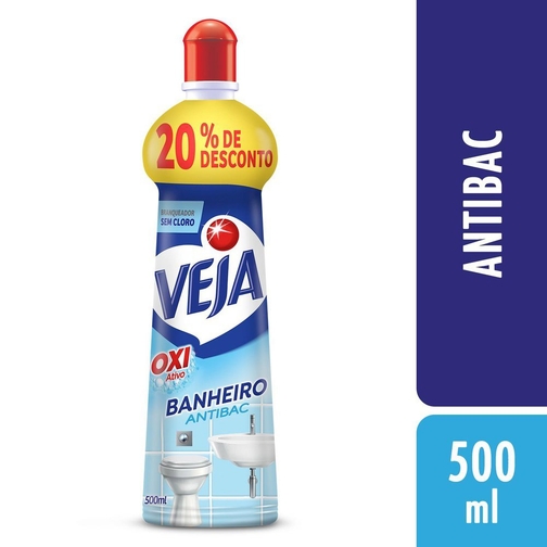 LIMPADOR BANHEIRO VEJA ANTIBAC OXI ATIVO SQUEEZE 500ML COM 20% DE DESCONTO