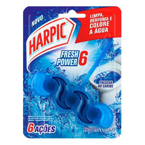 BLOCO SANITÁRIO HARPIC FRESH POWER 6 FRESCOR DO CARIBE 35G