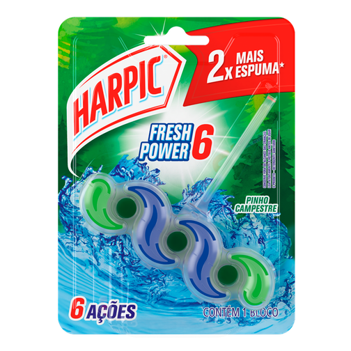 BLOCO SANITÁRIO HARPIC FRESH POWER 6 PINHO 35G