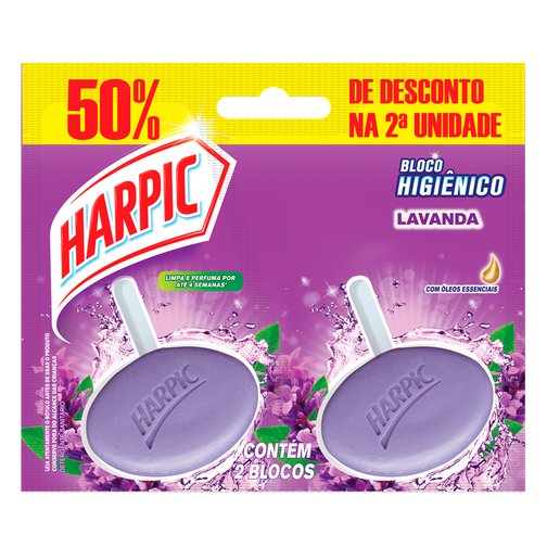 BLOCO SANITÁRIO PERFUMADO HARPIC LAVANDA 26G COM 50% OFF NA 2ª UNIDADE