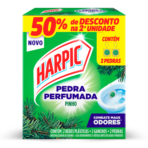 PEDRA SANITÁRIA PERFUMADO HARPIC PINHO 26G COM 50% OFF NA 2ª UNIDADE