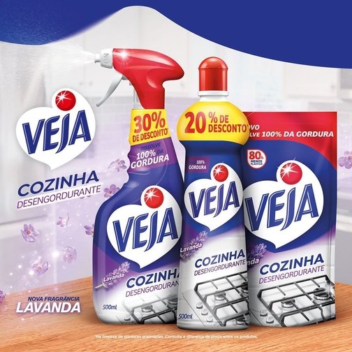 DESENGORDURANTE VEJA COZINHA LAVANDA SPRAY 500ML COM 30% DE DESCONTO