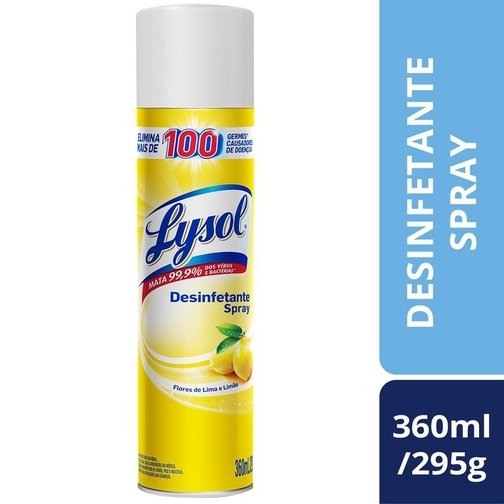 DESINFETANTE AEROSSOL LYSOL FLORES DE LIMA LIMÃO 360ML