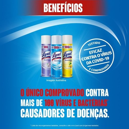 DESINFETANTE AEROSSOL LYSOL FLORES DE LIMA LIMÃO 360ML