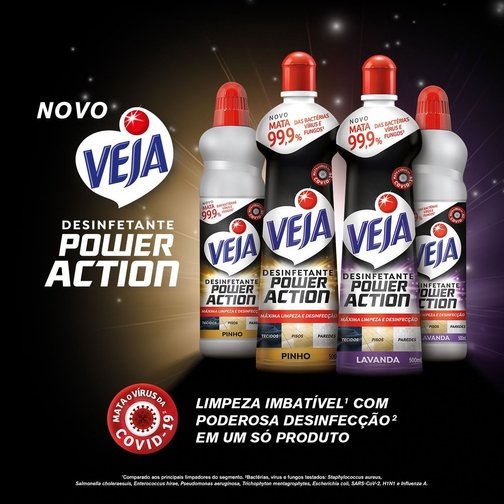 DESINFETANTE VEJA POWER ACTION MULTISSUPERFÍCIES LAVANDA 500ML
