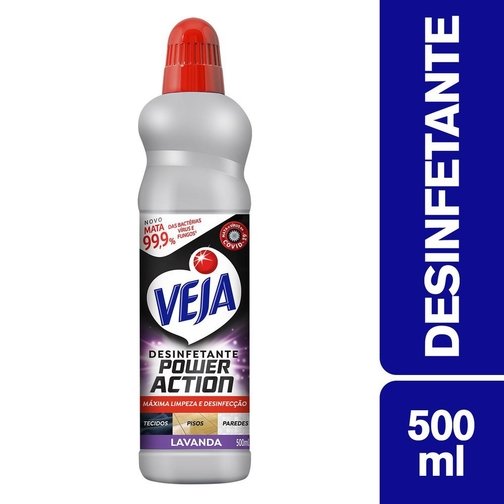 DESINFETANTE VEJA POWER ACTION MULTISSUPERFÍCIES LAVANDA DILUÍVEL 500ML