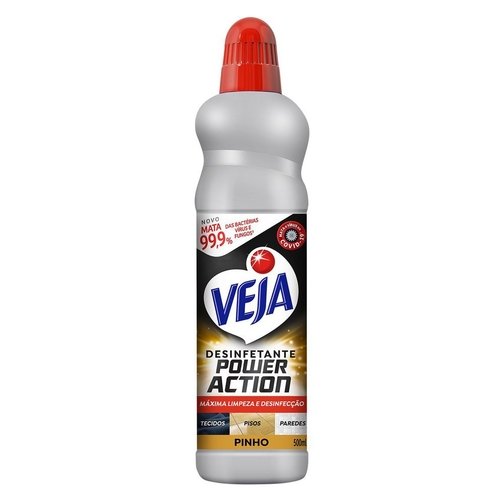 DESINFETANTE VEJA POWER ACTION MULTISSUPERFÍCIES PINHO DILUÍVEL 500ML