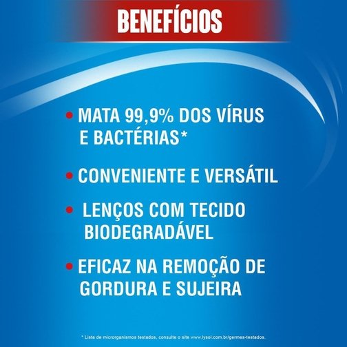 LENÇOS DESINFETANTES LYSOL PODER CÍTRICO 72 UNIDADES