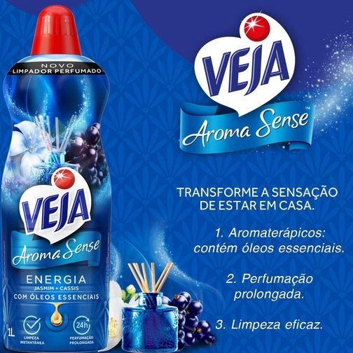 LIMPADOR PERFUMADO VEJA AROMA SENSE ENERGIA 2L COM ÓLEOS ESSENCIAIS