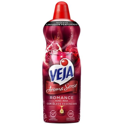 LIMPADOR PERFUMADO VEJA AROMA SENSE ROMANCE 1L COM ÓLEOS ESSENCIAIS