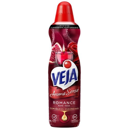 LIMPADOR PERFUMADO VEJA AROMA SENSE ROMANCE 500ML COM ÓLEOS ESSENCIAIS