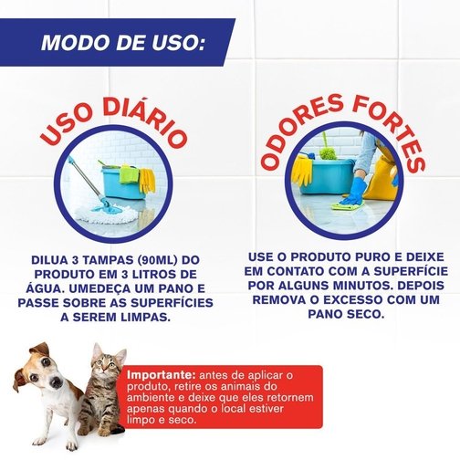 LIMPADOR PERFUMADO VEJA PETS DESODORIZADOR CITRUS 2L