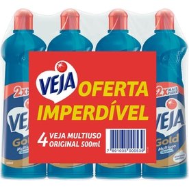 KIT 4 LIMPADORES MULTIUSO VEJA GOLD ORIGINAL 500ML