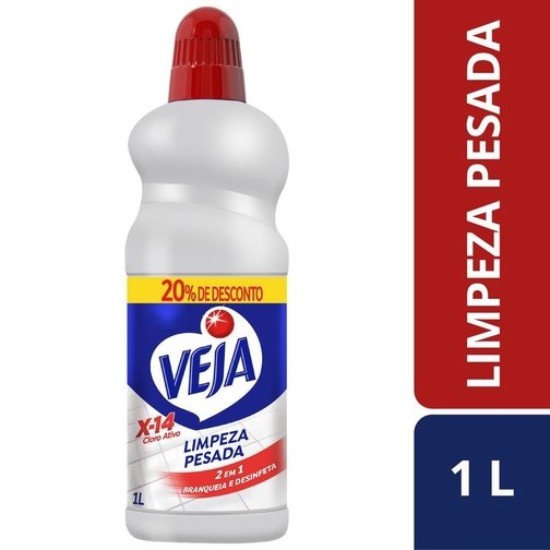 LIMPADOR LIMPEZA PESADA VEJA CLORO ATIVO 1L COM 20% DE DESCONTO