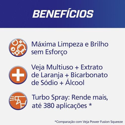 LIMPADOR MULTIUSO VEJA POWER FUSION LARANJA SPRAY 500ML