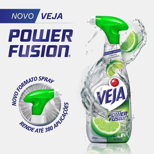 LIMPADOR MULTIUSO VEJA POWER FUSION LIMÃO SPRAY 500ML