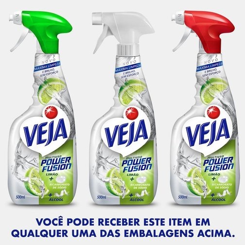LIMPADOR MULTIUSO VEJA POWER FUSION LIMÃO SPRAY 500ML