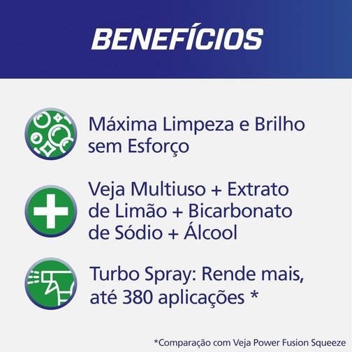 LIMPADOR MULTIUSO VEJA POWER FUSION LIMÃO SPRAY 500ML
